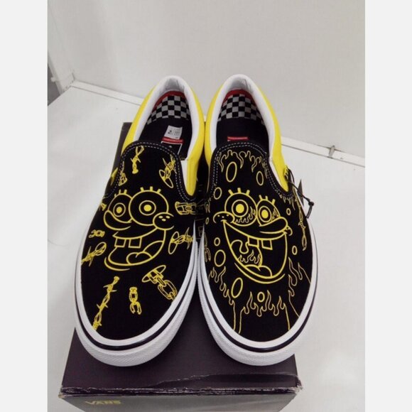 Vans Mike Gigliotti X SpongeBob SquarePants X Skate Slip-on Black/Yellow Size 10 - Picture 4 of 10